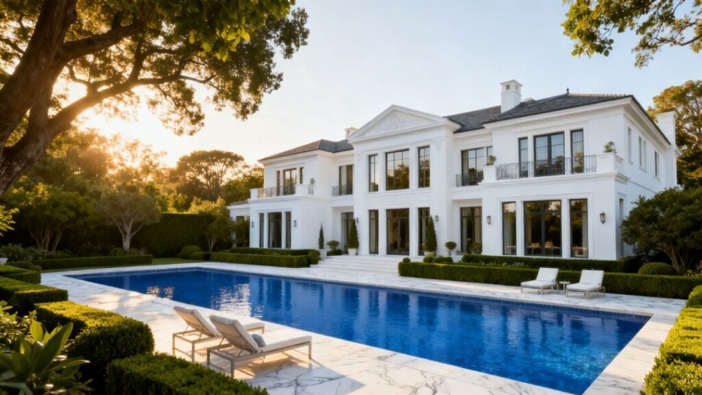 Boca Raton mansion with pool and lush landscaping
