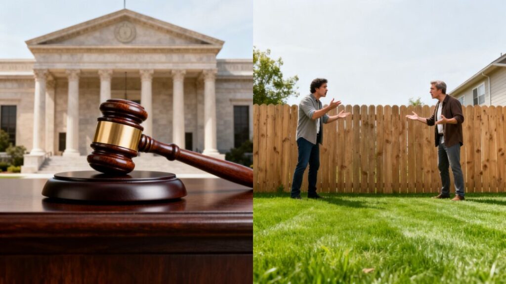 Dispute over HOA landscaping, court or compromise.