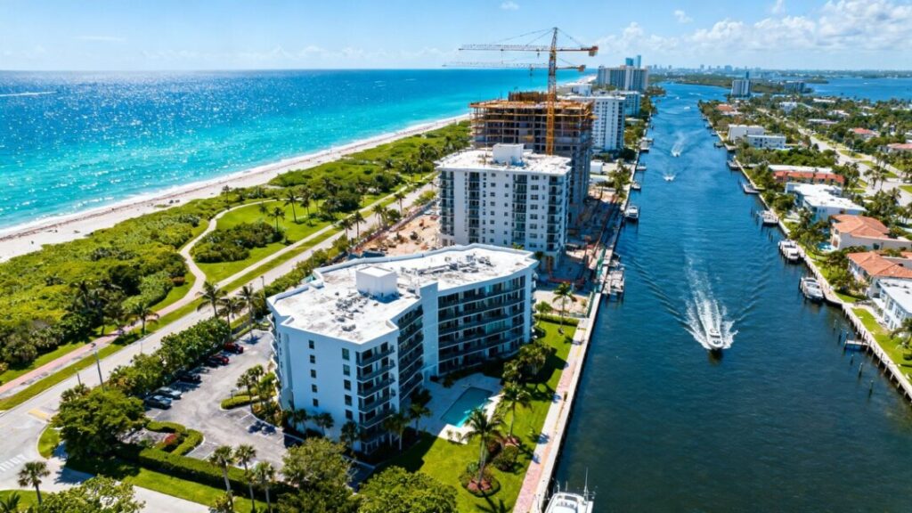 Pompano Beach waterfront transformation with new buildings and ocean views.
