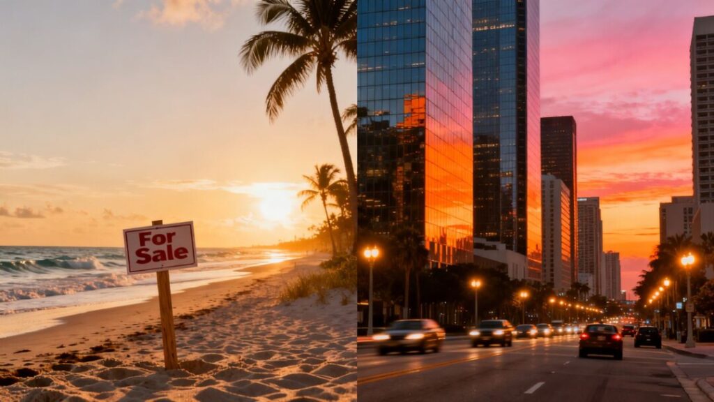 Florida housing market decline, West Coast gains.