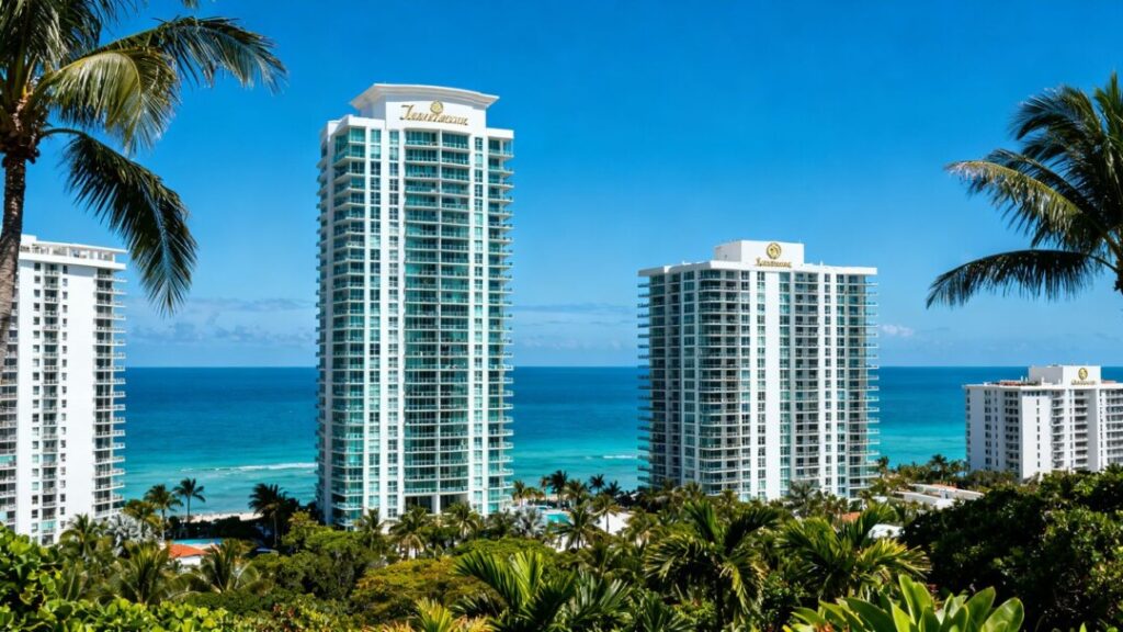 South Florida skyline with new high-rise condos and branded towers.
