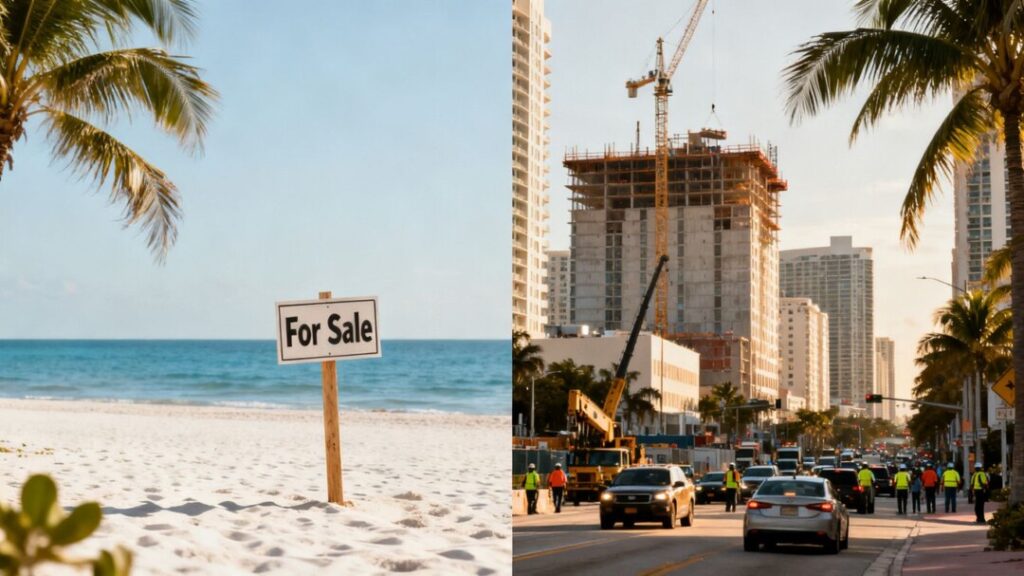 Florida real estate: slow sales vs. booming construction.