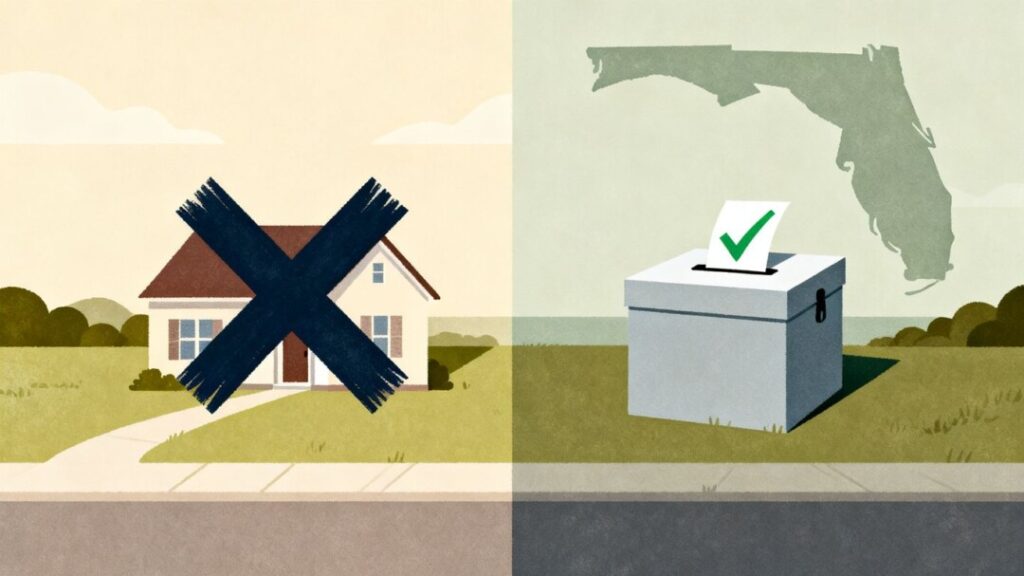 Florida house with vote impacting property taxes.