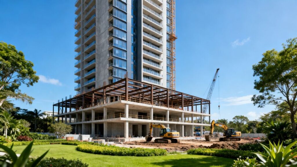 New luxury condo development construction site in Aventura.