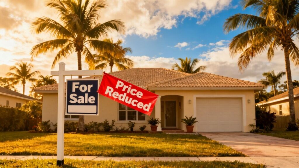 Florida home with price reduced banner.