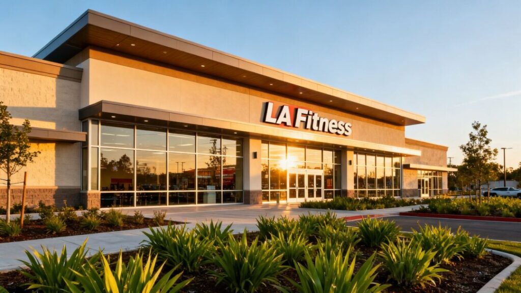 Retail center with LA Fitness storefront