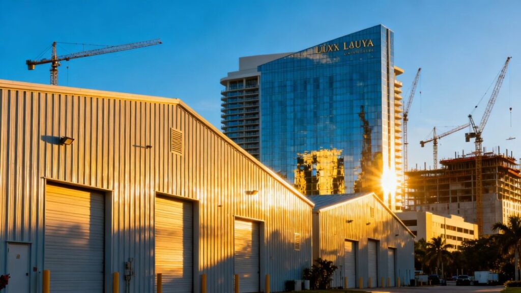 Florida skyline with industrial and hotel expansion.