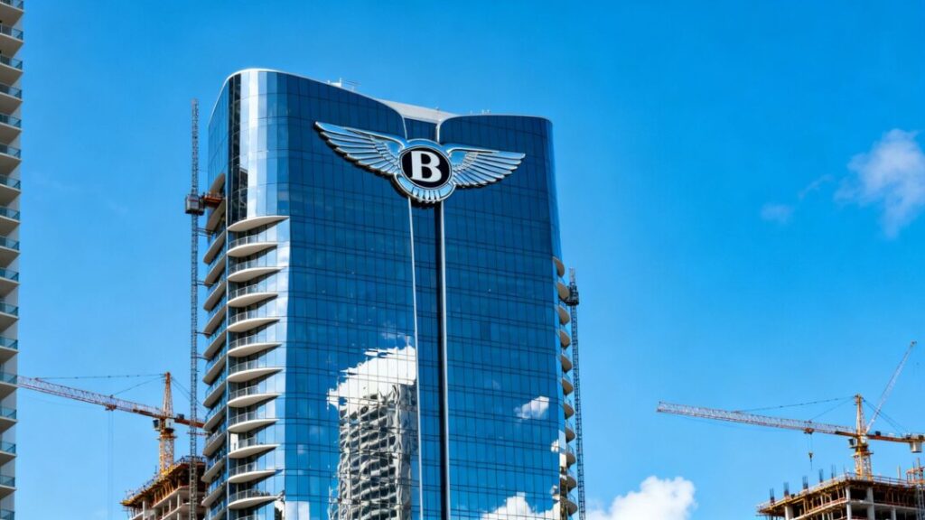 Bentley-branded luxury tower under construction in Miami.