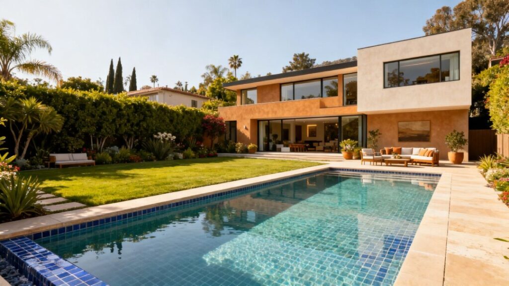 Dennis Quaid's Los Angeles home with pool.