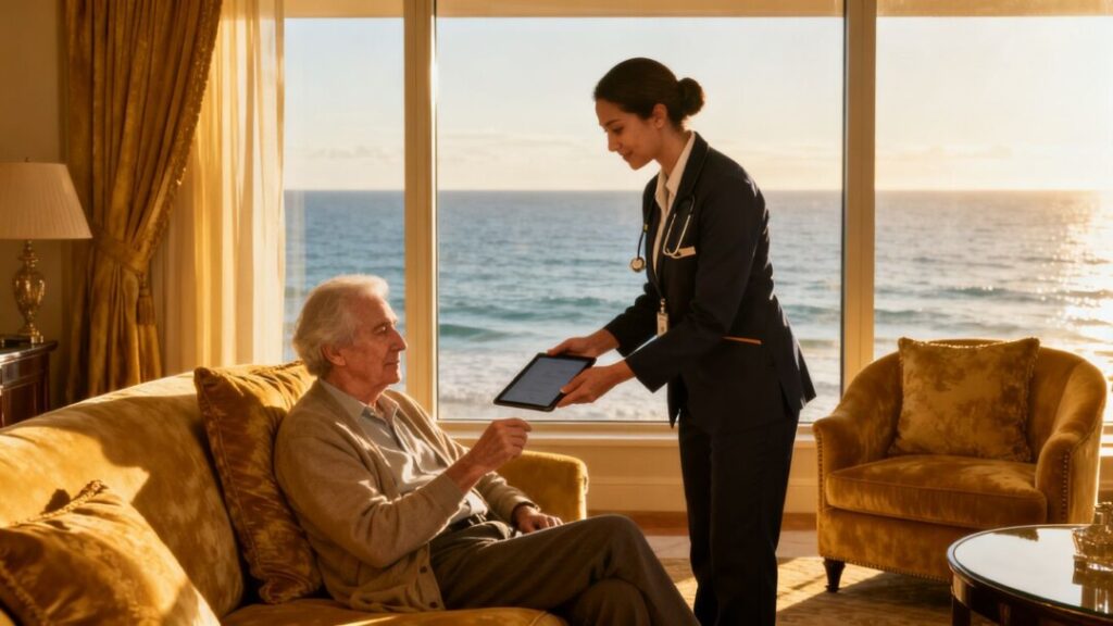 Luxury residence with in-home concierge medical care.