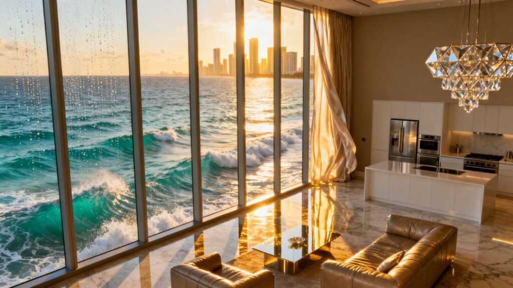 West Palm Beach penthouse with ocean and city views.