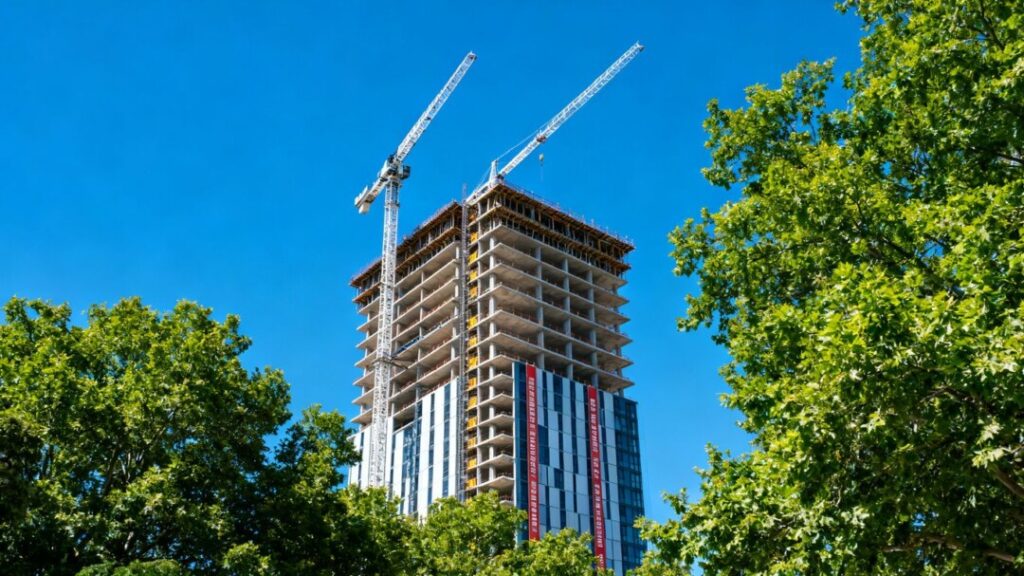 High-rise construction in Coconut Grove, Florida.