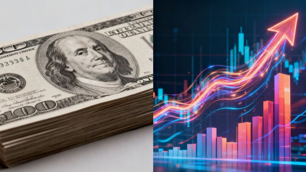 Floating-rate credit outperforming Treasury bonds visually.