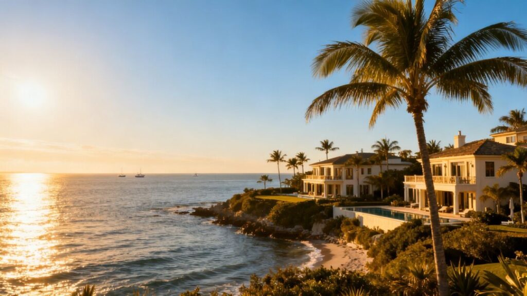 Luxury homes on South Florida coast with ocean views.