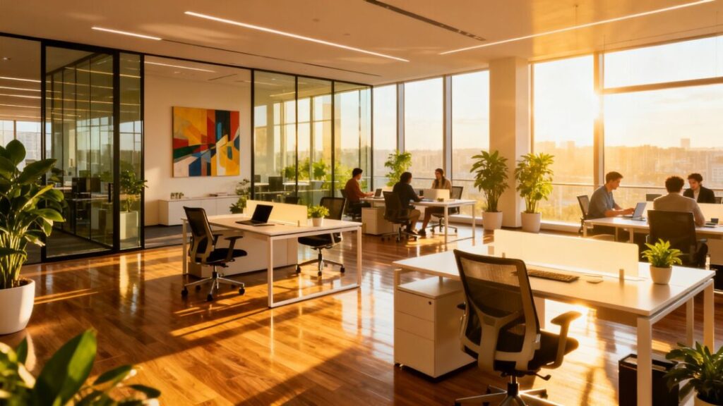 Veronica Beard headquarters interior with modern office design.