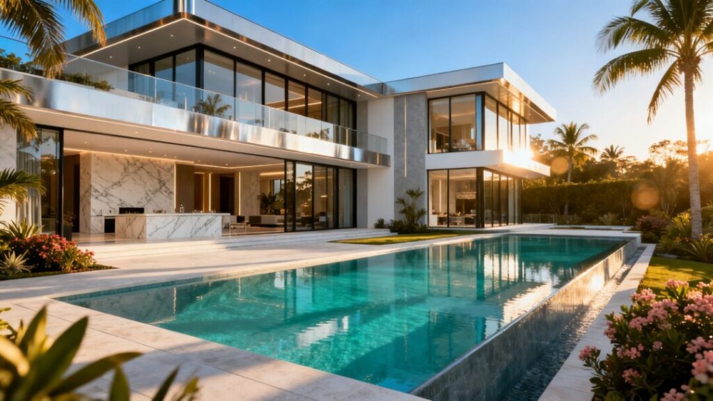 Luxury mansion with pool in Coral Gables