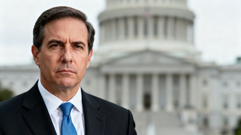 Florida CFO [Blaise Ingoglia] in front of a government building.