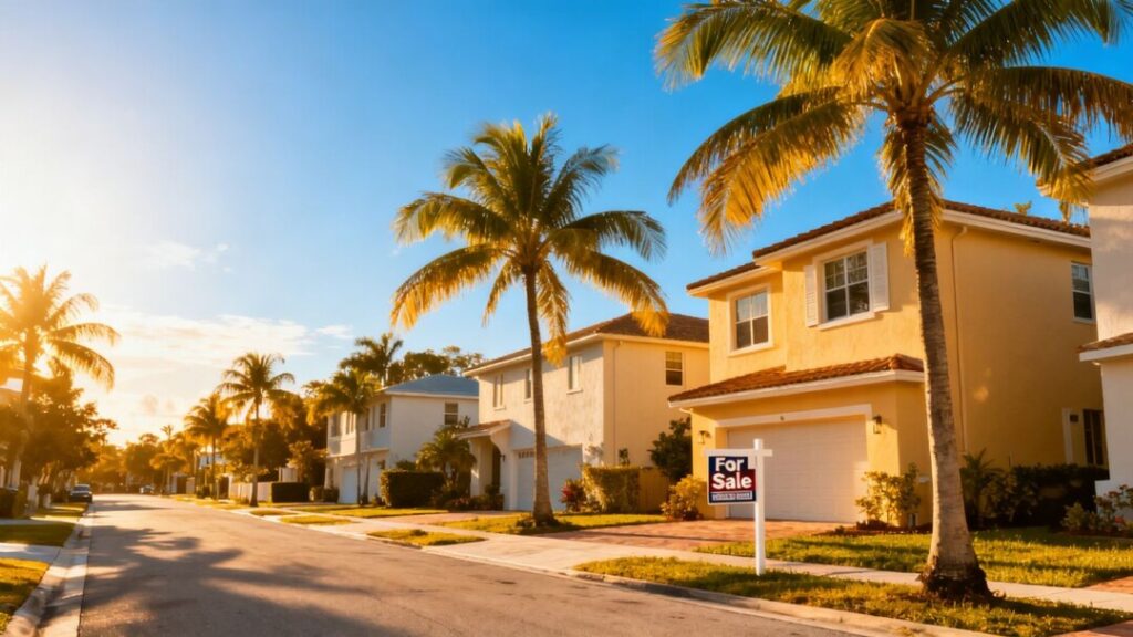 Miami homes for sale with a 'For Sale' sign.