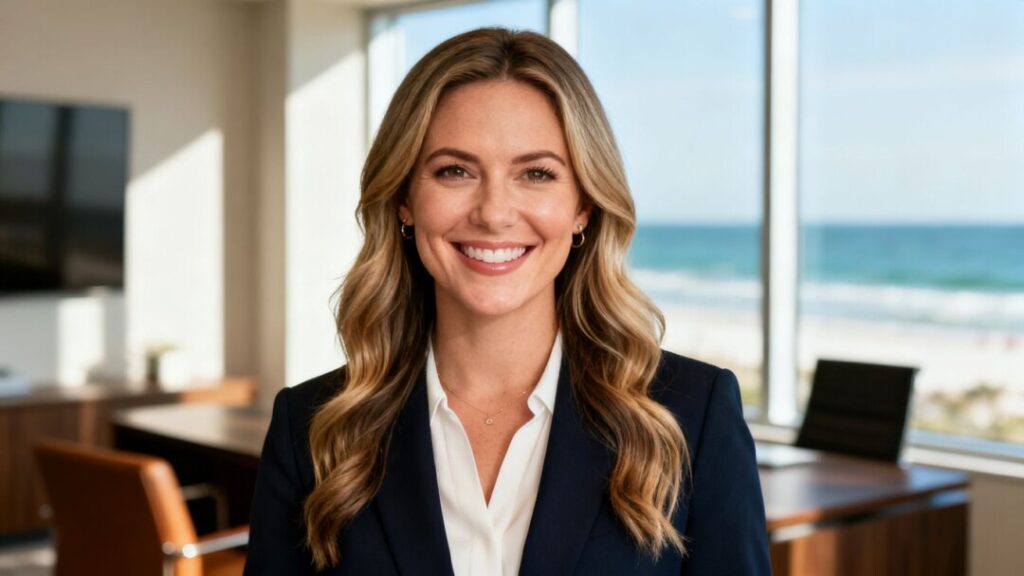 Ashleigh McGlothlin, Panama City Realtor, smiling professionally.