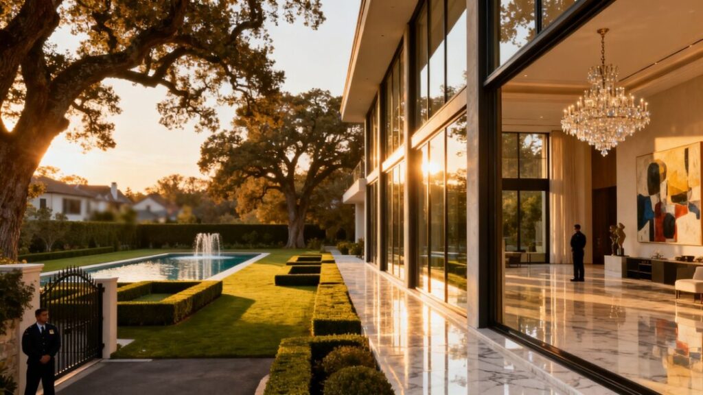 Luxury Kendall estate with modern architecture and lush landscaping.