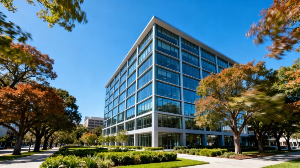 Modern office building in Fort Lauderdale's FAT Village.