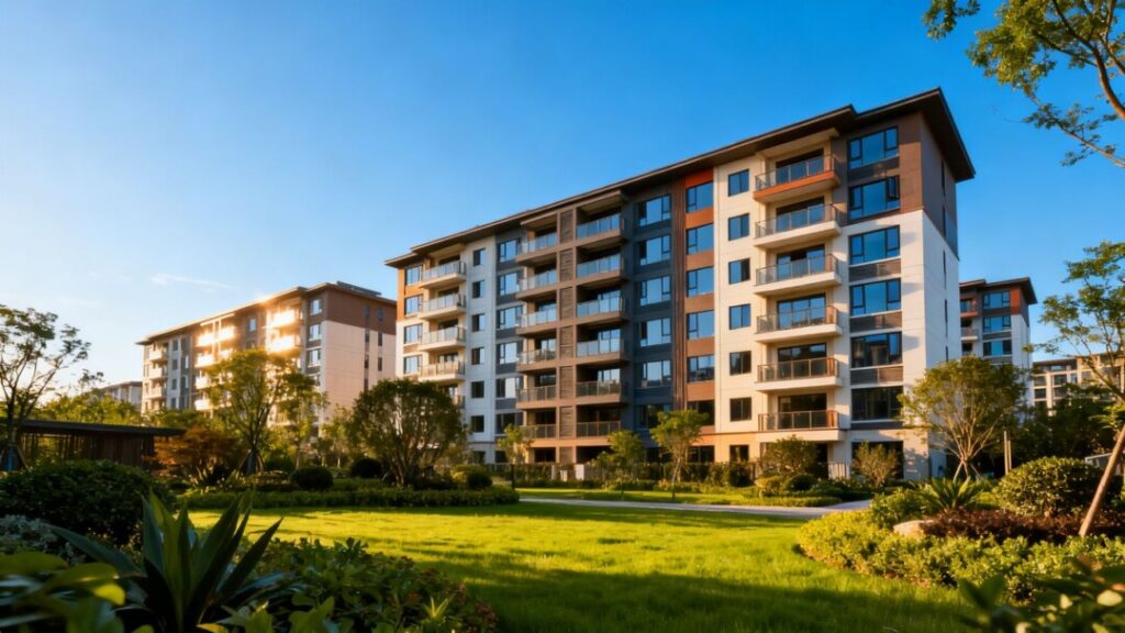 Bay Pointe Apartments complex with buildings and landscaping.