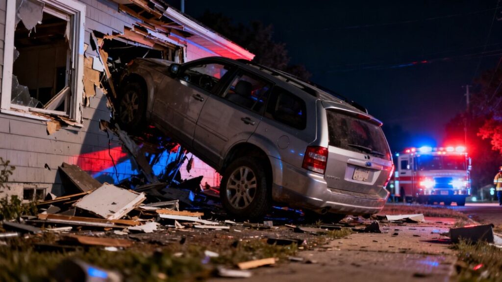 SUV crashed into a house, killing a sleeping man.