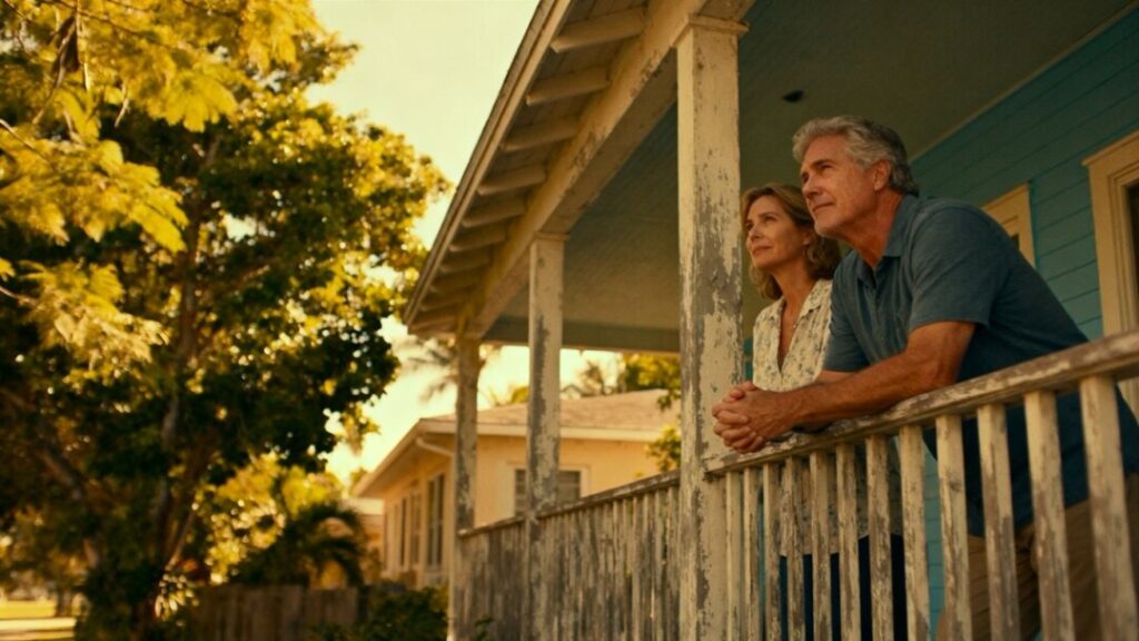 Couple on porch of Miami home.