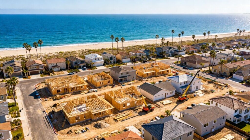 New homes being built near the ocean in Riviera Beach.