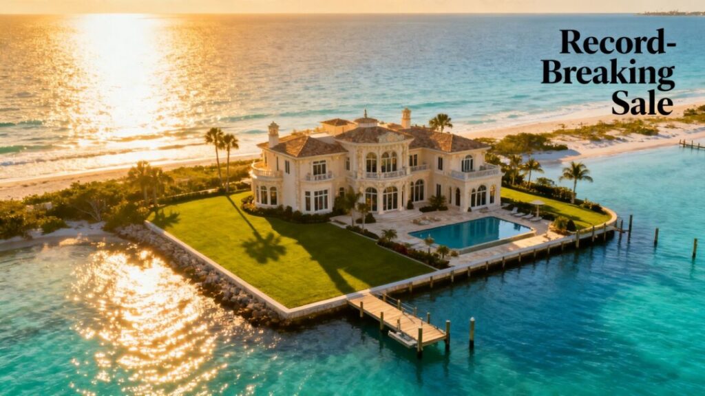 Luxury waterfront mansion on Siesta Key, Florida.