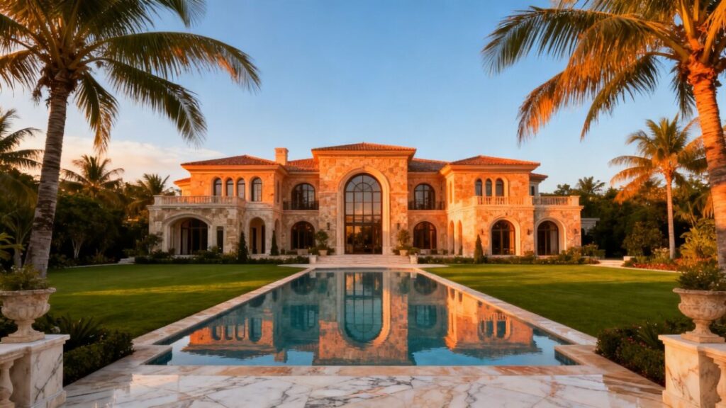 Opulent mansion with pool in South Florida