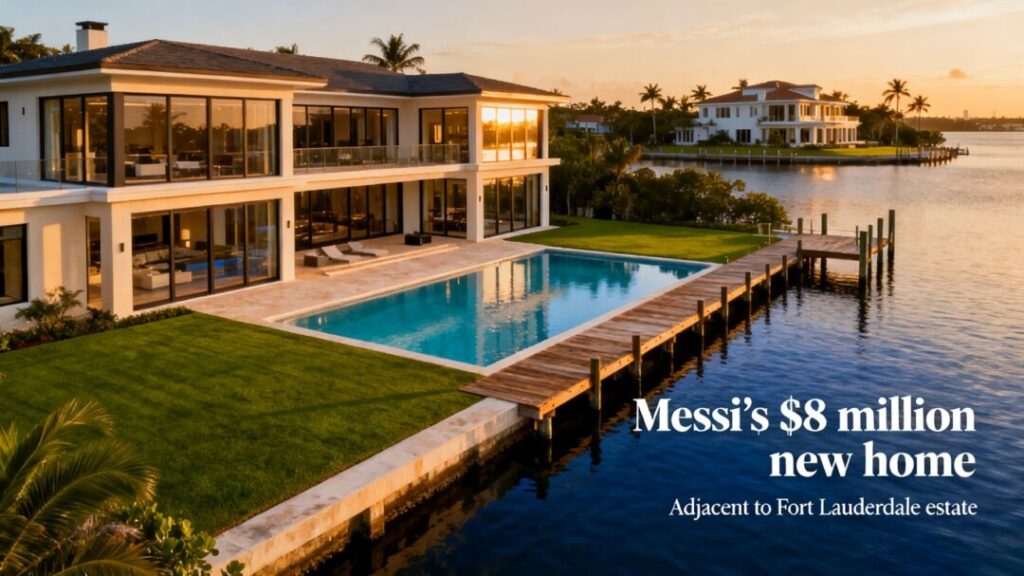 Messi's new $8 million waterfront mansion next to his Fort Lauderdale home.