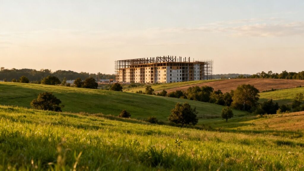 Apartment building construction in Palm Beach County's Ag Reserve.