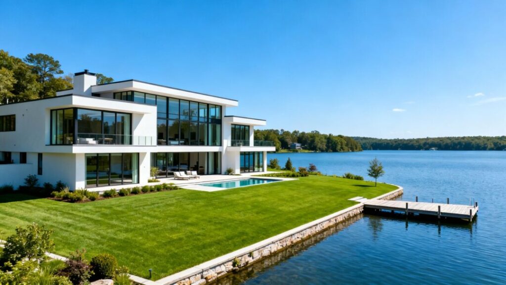 Luxury mansion by lake with ocean access