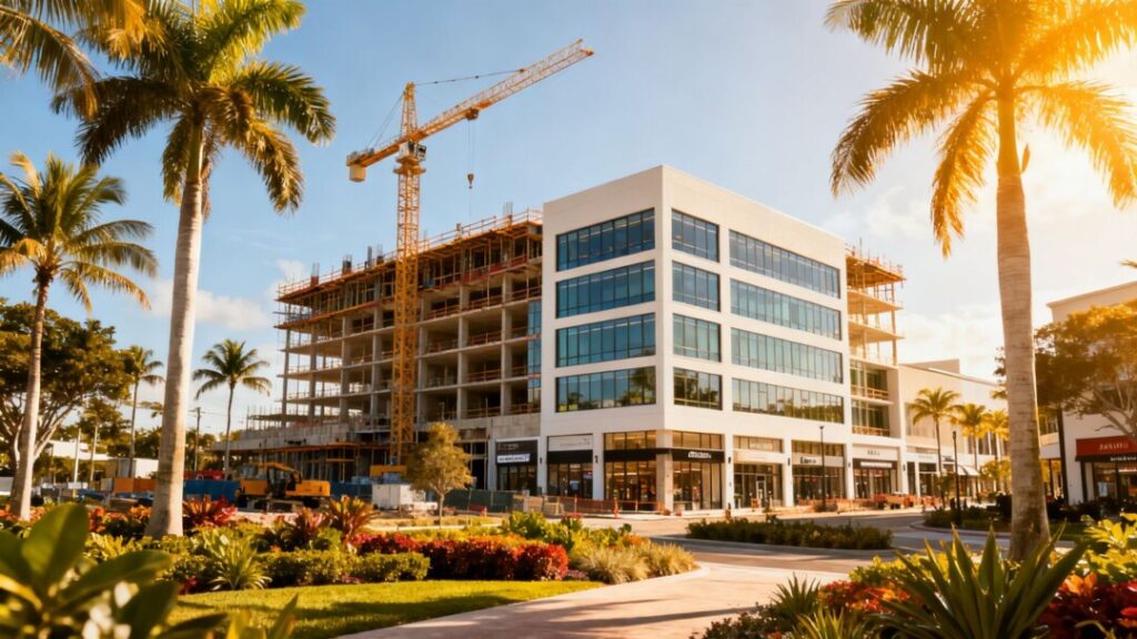 New office and retail hub under construction in Palm Beach Gardens.