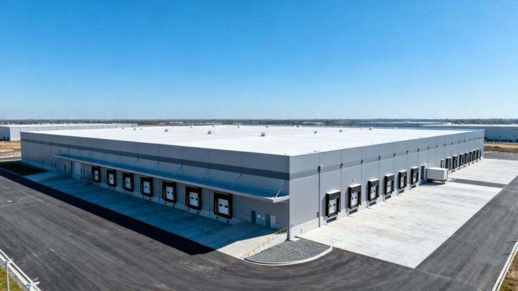 Interglass Doral warehouse exterior with loading docks.