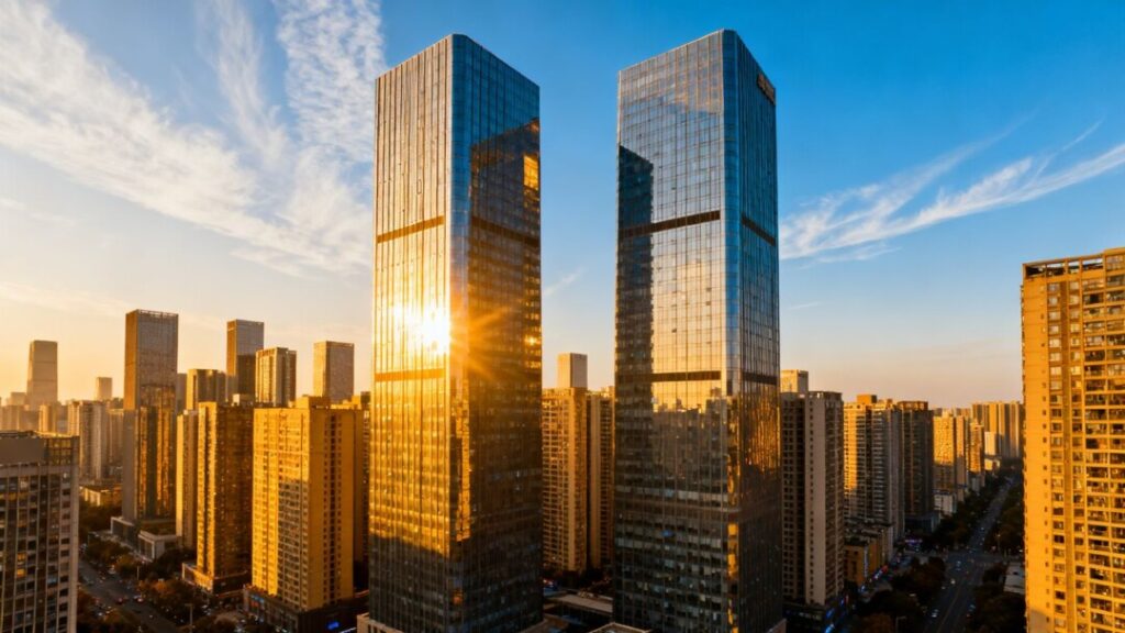 Downtown St. Paul skyline with two office towers.