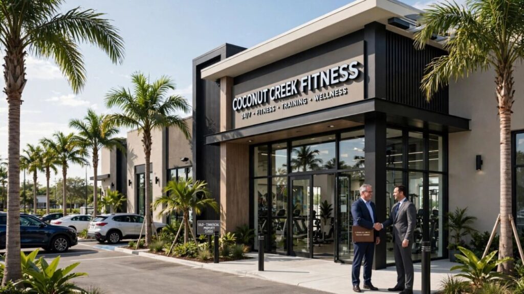 LA Fitness club in Coconut Creek beneath a sunny Florida sky