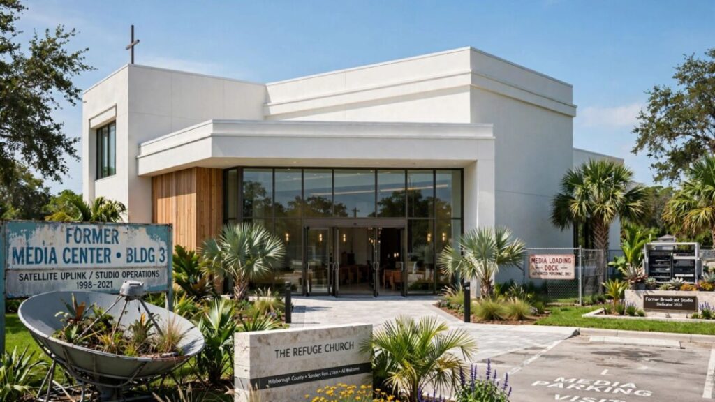 Modern church planned for a former media site in Hillsborough County.
