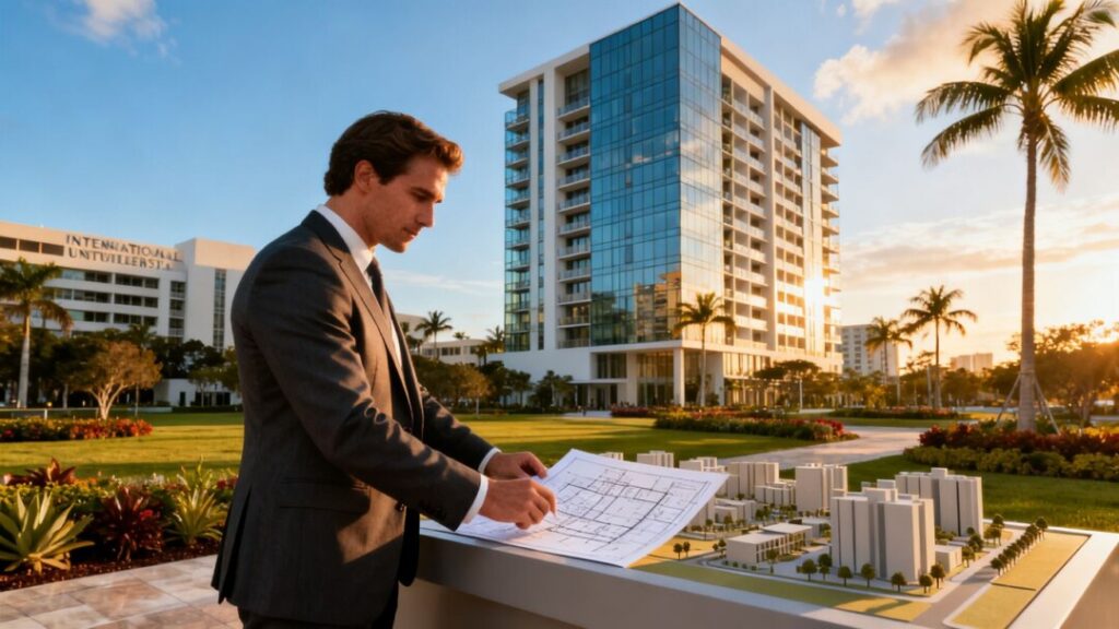 Modern Miami apartment complex near Florida International University