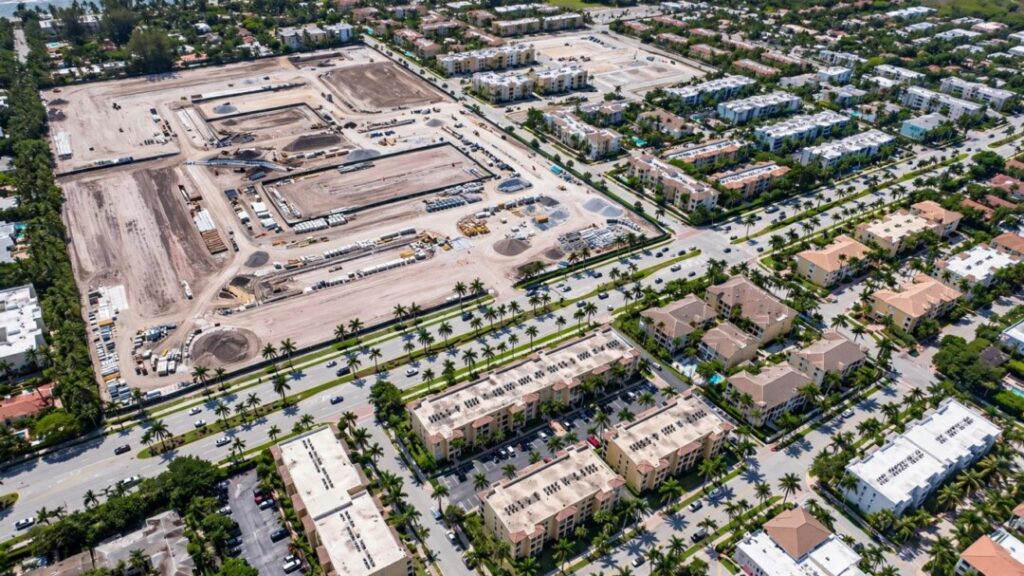 Aerial view of an apartment development site in Deerfield Beach
