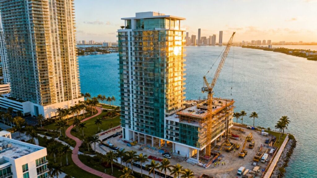 Crane builds luxury residences beside Miami’s Brickell Key waterfront