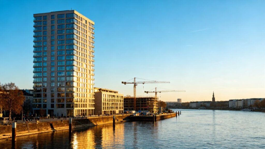 Affordable housing tower under construction by Miami River.
