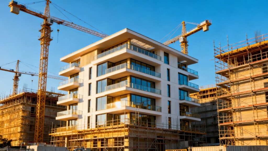 Luxury apartment building under construction in Naples.